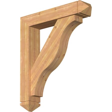 Ekena Millwork Funston Arts and Crafts Smooth Bracket w/ Offset Brace, Western Red Cedar, 7 1/2"W x 38"D x 44"H BKT0806X38X44FST03SWR